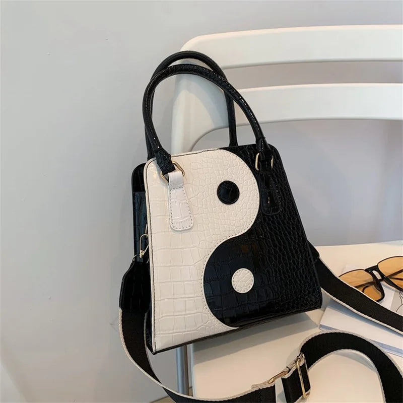 PU Leather Shoulder Bag for Women Crossbody Bag Small Messenger Bag Tai Chi Purs
