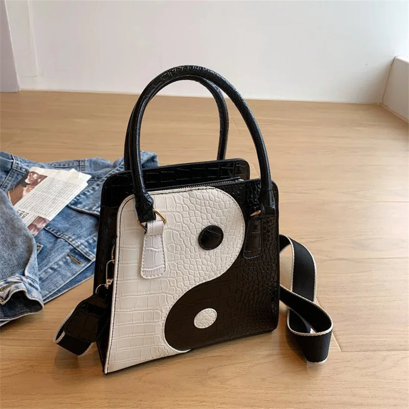 PU Leather Shoulder Bag for Women Crossbody Bag Small Messenger Bag Tai Chi Purs