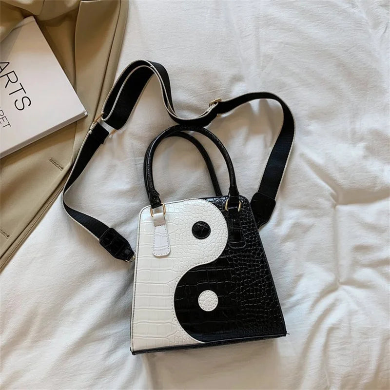 PU Leather Shoulder Bag for Women Crossbody Bag Small Messenger Bag Tai Chi Purs