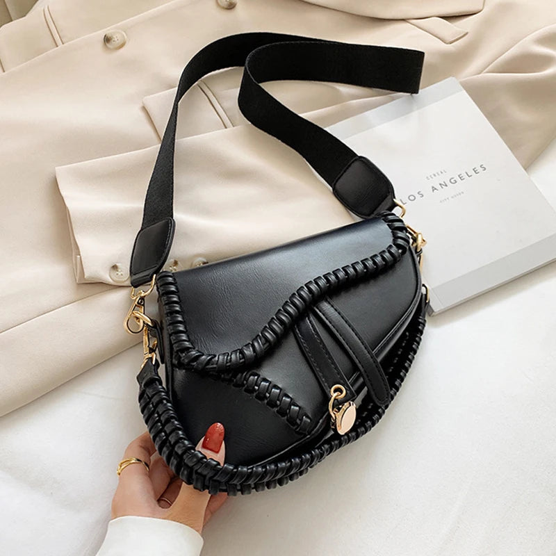 Women's Saddle Bag Crossbody Zipper Handbag