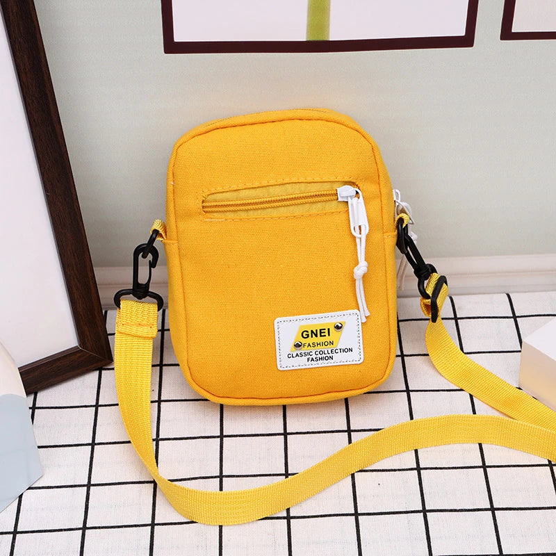 Canvas Square Bag Japanese Style Crossbody Messenger Purse
