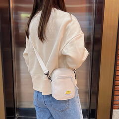 Canvas Square Bag Japanese Style Crossbody Messenger Purse