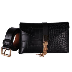 Tassel Waist Bag Women Soft Leather Fanny Pack Phone Pocket G141