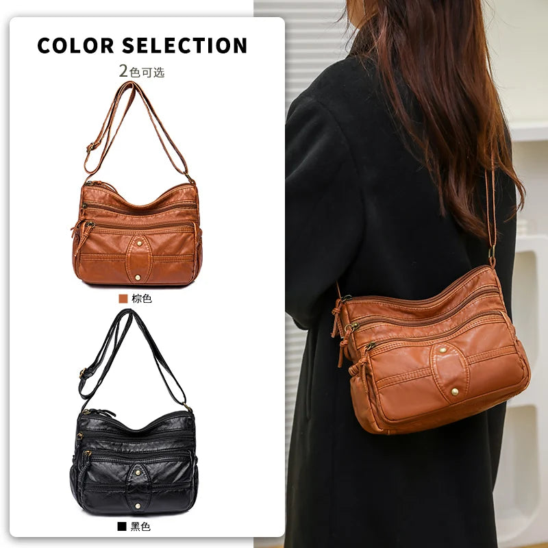 Soft Leather Crossbody Bag for Women Shoulder Handbag