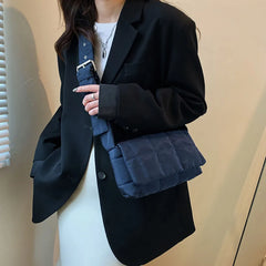 Winter Quilted Crossbody Shoulder Bag Nylon Padded Shopper Handbags