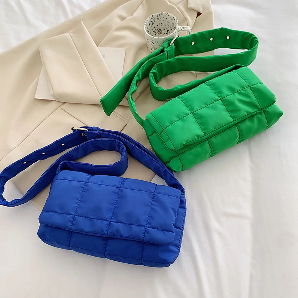 Quilted Nylon Minimalist Crossbody Bag