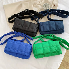 Cotton Shoulder Bags Quilted Shopper Bags Winter Crossbody Handbags