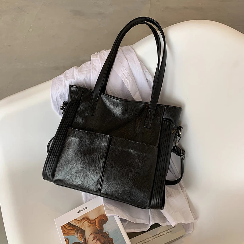 Soft PU Leather Tote Bag Women Shoulder Crossbody Designer