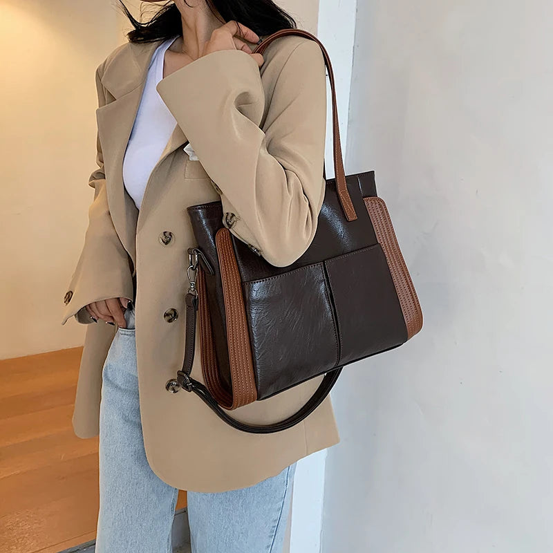 Soft PU Leather Tote Bag Women Shoulder Crossbody Designer