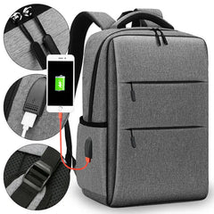 Solid Travel Schoolbag Charging Backpack Business Large-capacity