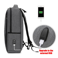 Solid Travel Schoolbag Charging Backpack Business Large-capacity