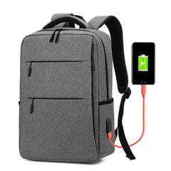 Solid Travel Schoolbag Charging Backpack Business Large-capacity