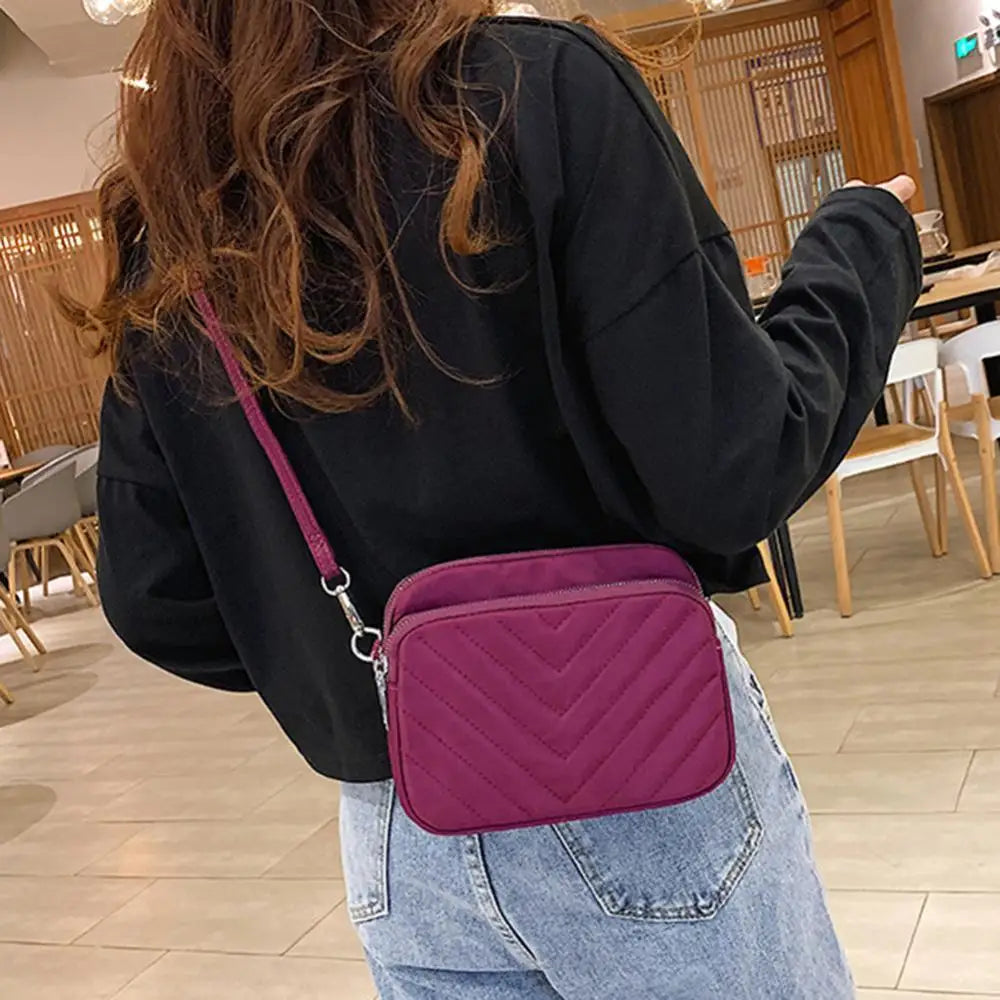 Large-capacity Rhombic Nylon Shoulder Bag for Women