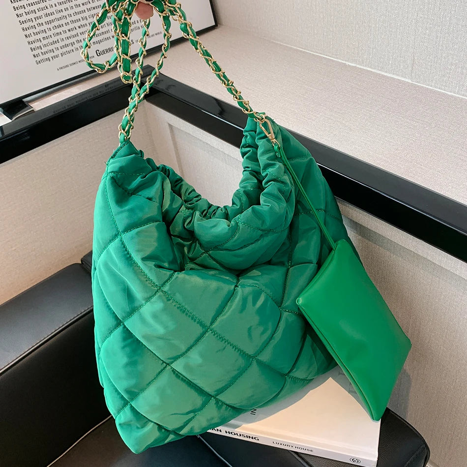 Winter Women's Purses Nylon Shoulder Bags Large Totes