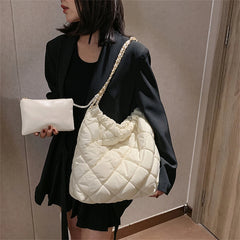 Winter Women's Purses Nylon Shoulder Bags Large Totes