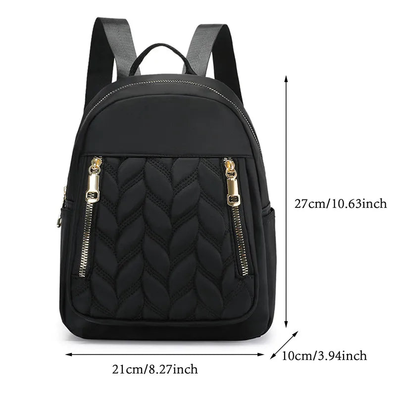 Women Backpack Urban Casual Backpack Solid Nylon Bag Waterproof Lightweight