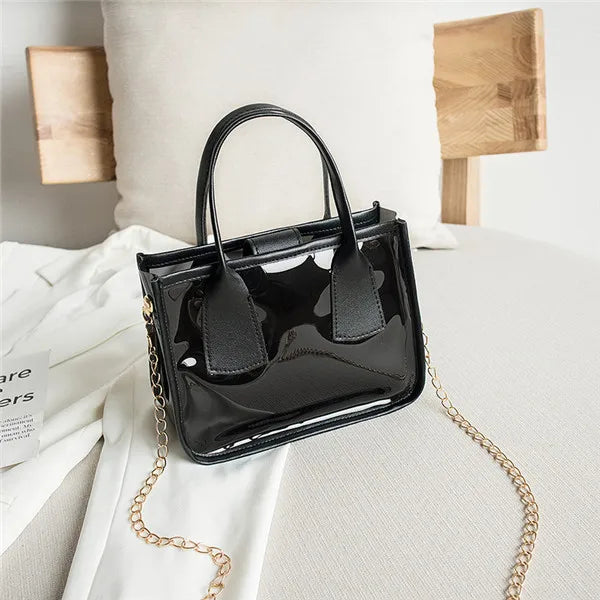 Women Clear Shoulder Bag Chain Crossbody Purse for Daily Travel