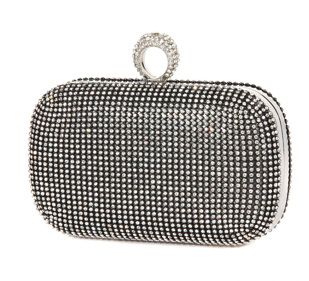 Diamond Studded Wedding Party Clutches with Chain Shoulder