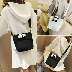 Panda Animal Handbag Canvas Crossbody Bag Tote