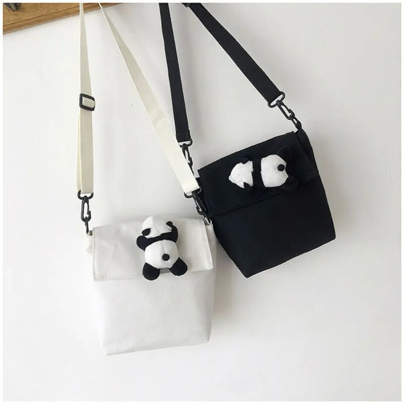 Panda Animal Handbag Canvas Crossbody Bag Tote