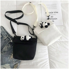 Panda Animal Handbag Canvas Crossbody Bag Tote