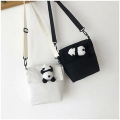 Panda Animal Handbag Canvas Crossbody Bag Tote