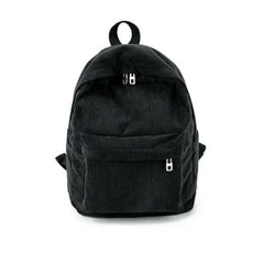 Women Corduroy Backpack Travel Rucksack School Shoulder Bag Gray Khaki