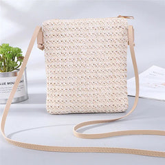 Women Straw Bag Rattan Woven Tote Purse Crossbody Messenger Bag Plait