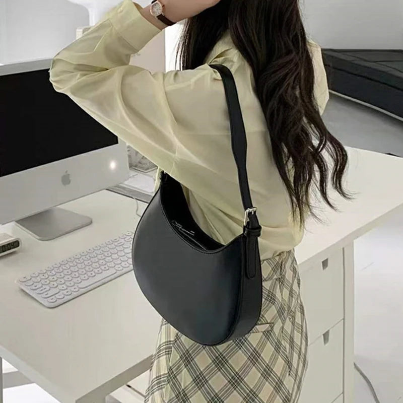Women's Half-moon Underarm Bag Casual Shoulder Handbag