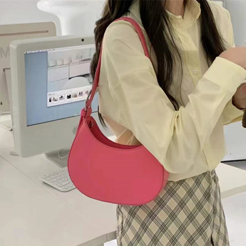 Women's Half-moon Underarm Bag Casual Shoulder Handbag