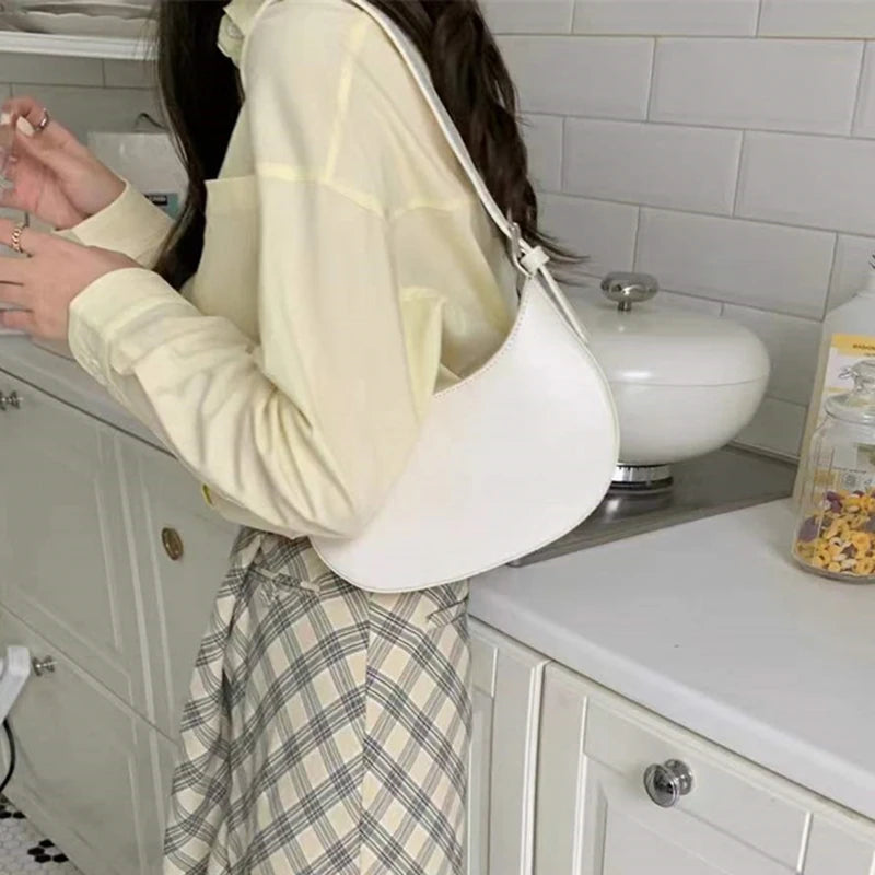 Women's Half-moon Underarm Bag Casual Shoulder Handbag