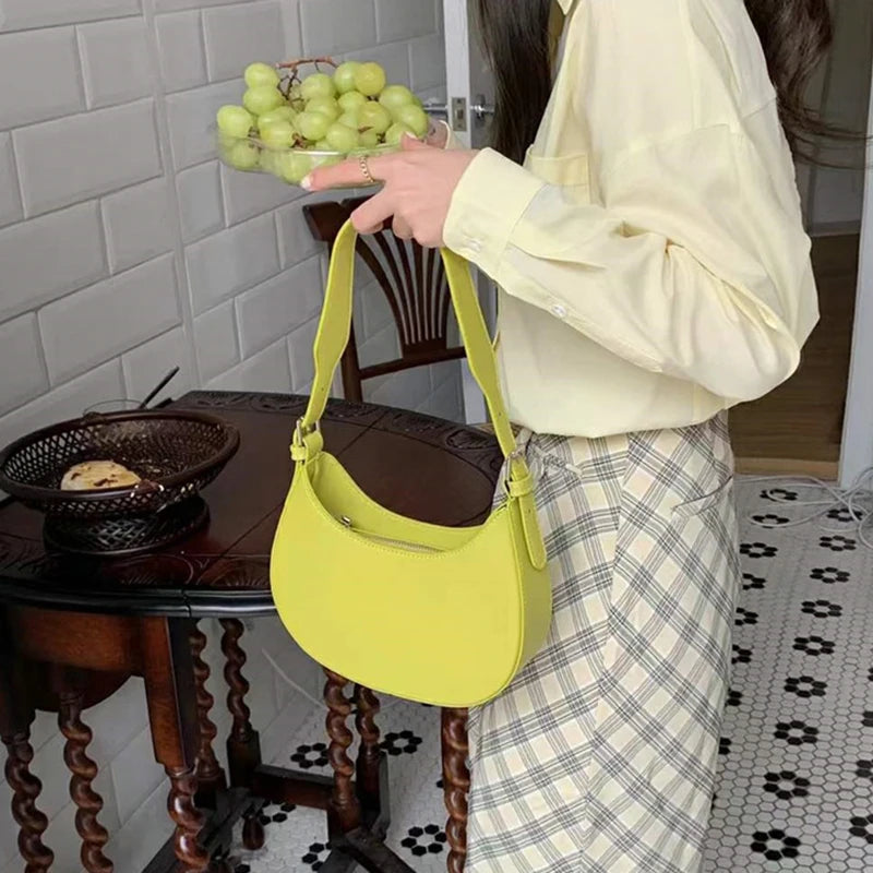Women's Half-moon Underarm Bag Casual Shoulder Handbag