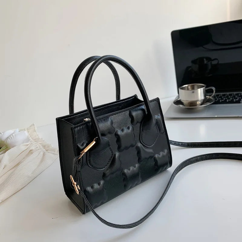 Large Capacity Zipper Handbag with Adjustable Strap