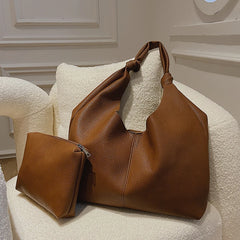 Fashionable Women Shoulder Bags Top PU Leather High Capacity Shopping