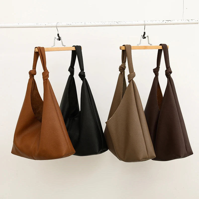 Fashionable Women Shoulder Bags Top PU Leather High Capacity Shopping