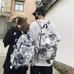 Nylon Men Women Student Laptop Backpack Travel Bag