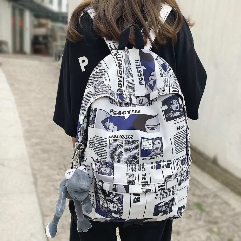 Nylon Men Women Student Laptop Backpack Travel Bag
