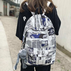 Nylon Men Women Student Laptop Backpack Travel Bag