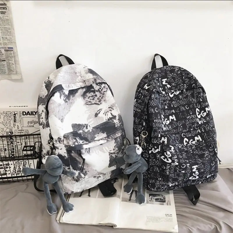 Nylon Men Women Student Laptop Backpack Travel Bag