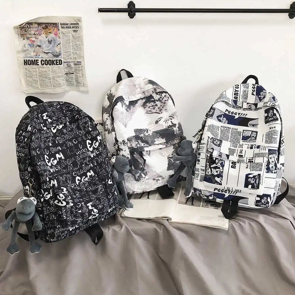 Nylon Men Women Student Laptop Backpack Travel Bag