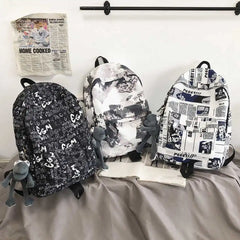 Nylon Men Women Student Laptop Backpack Travel Bag