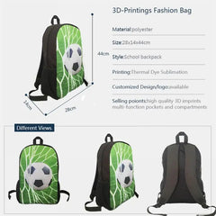 Fire Lion Pattern School Bag Durable Backpack