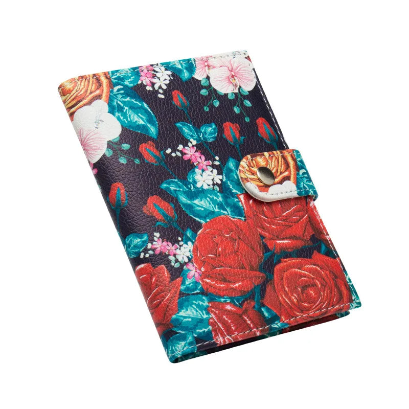 Floral Rose Passport Holder with Buckle