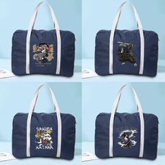 Foldable Travel Bags Large Capacity Duffle Bag with Samurai Print