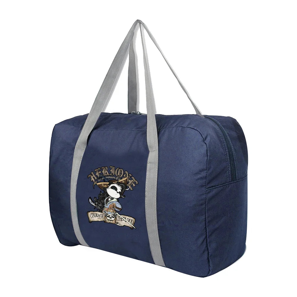Foldable Travel Bags Large Capacity Duffle Bag with Samurai Print