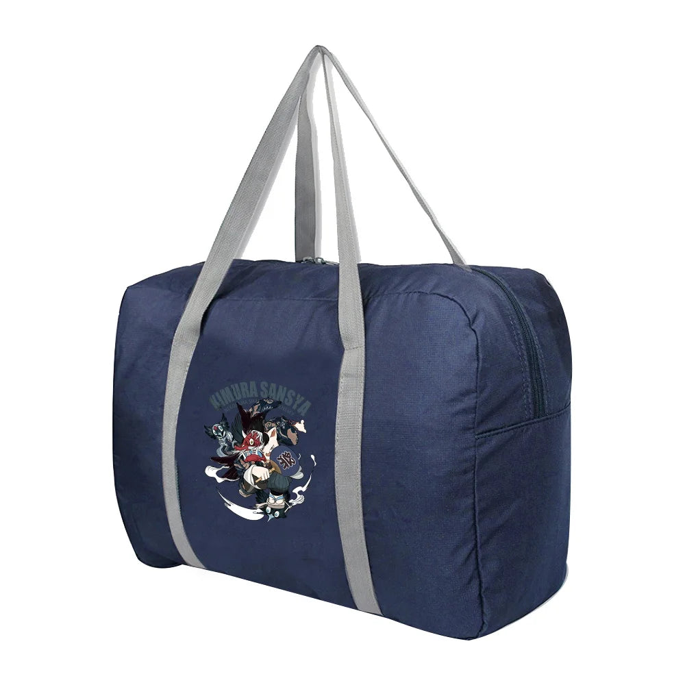 Foldable Travel Bags Large Capacity Duffle Bag with Samurai Print
