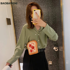 Bread Pattern Shoulder Bag Funny Crossbody Bag