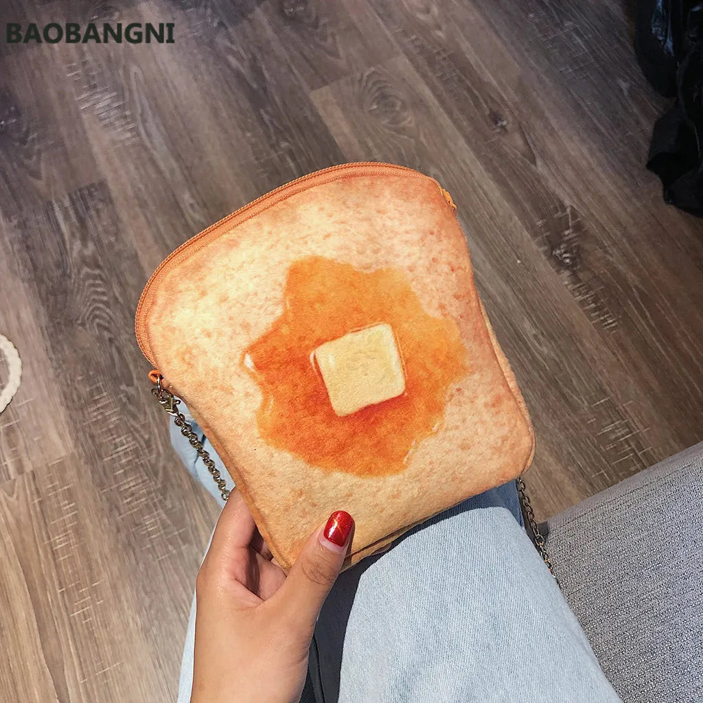Bread Pattern Shoulder Bag Funny Crossbody Bag