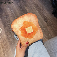 Bread Pattern Shoulder Bag Funny Crossbody Bag