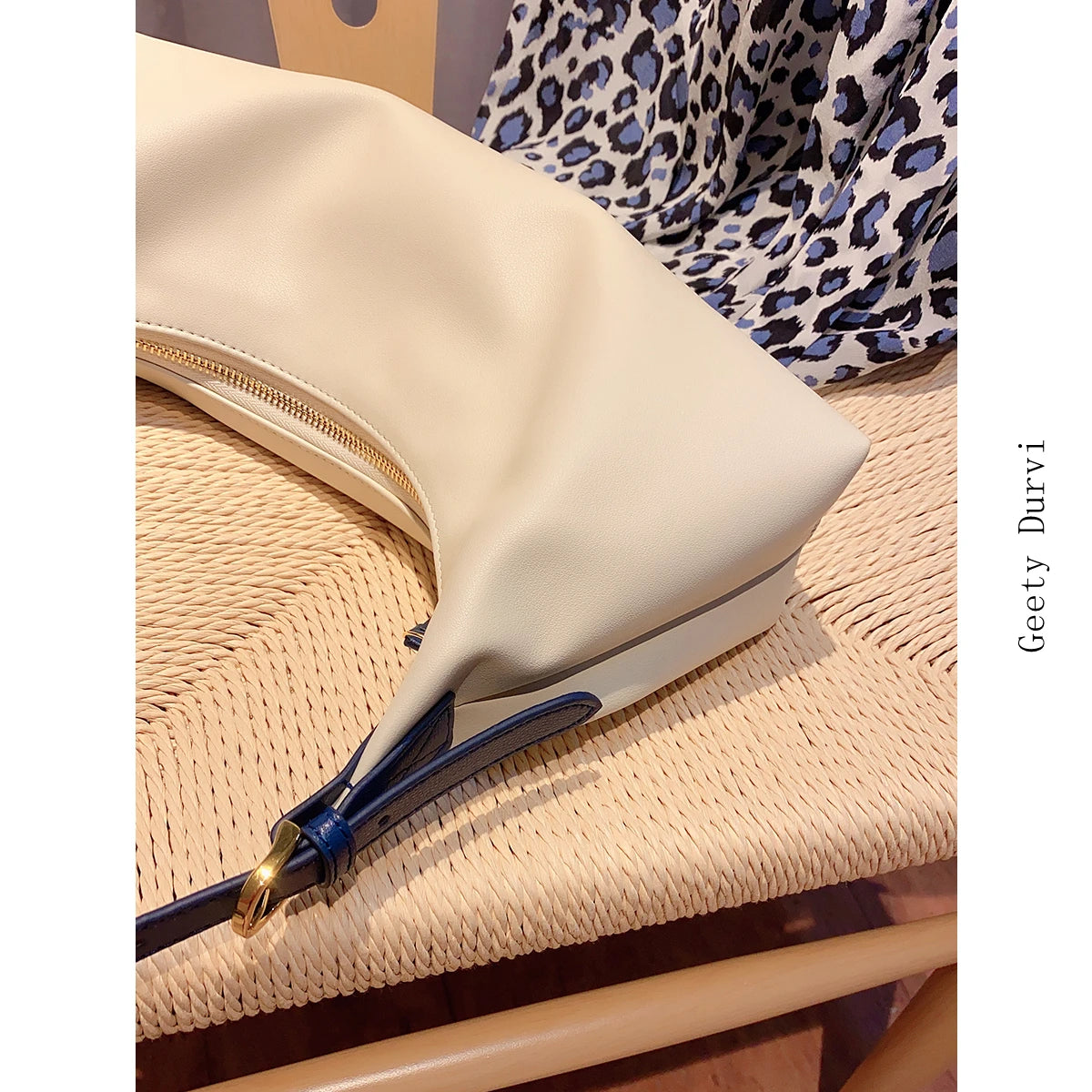 Green Single Strap Shoulder Bag PU Leather Zipper Summer Handbag